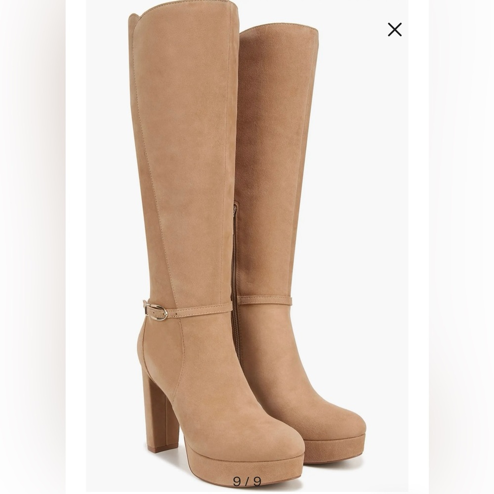12 Naturalizer Tan Platform Suede Leather Boots